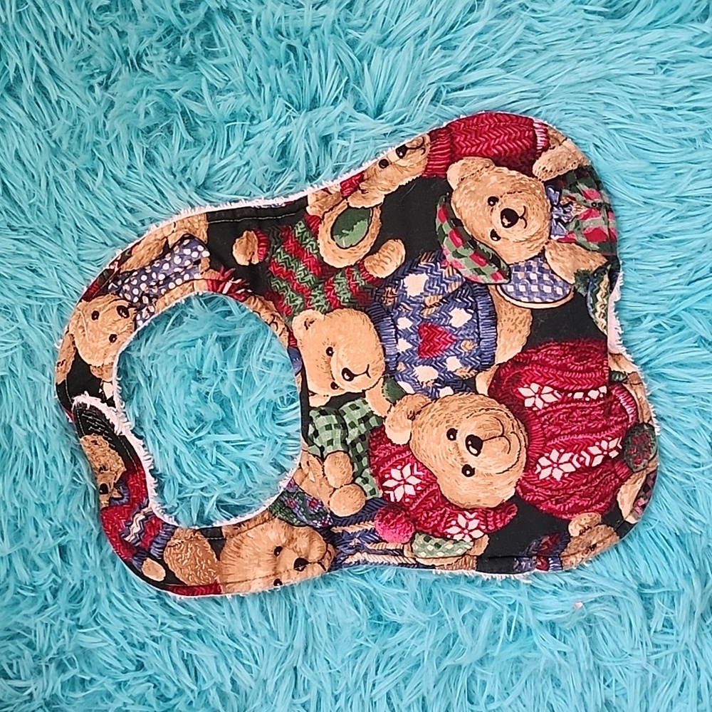 Handmade teddy bear bib
